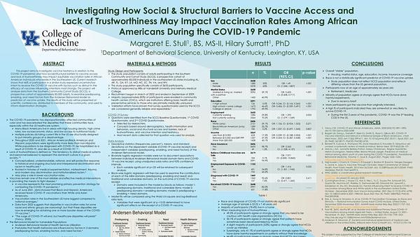 Investigating How Social & Structural Barriers to Vaccine Access and Lack of Trustworthiness May Impact Vaccination Rates Among African Americans During the COVID-19 Pandemic