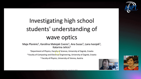 Investigating high school students' understanding of wave optics