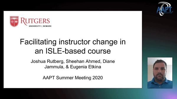 Facilitating Instructor Change in an ISLE-Based Course