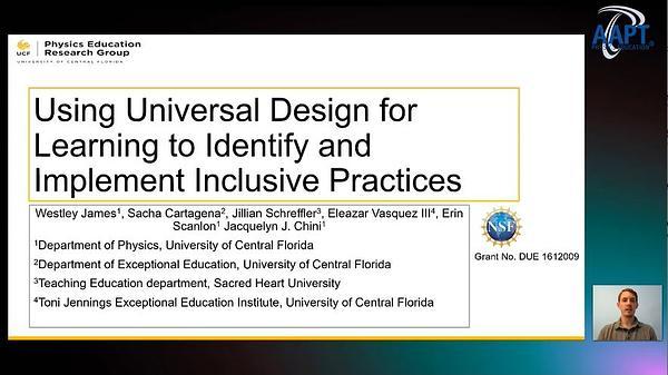 Using Universal Design for Learning to Identify and Implement Inclusive Practices