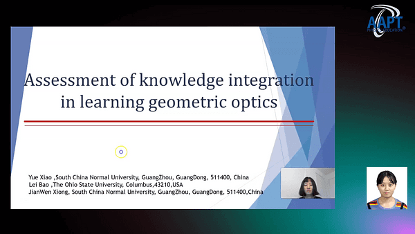Assessment of knowledge integration in learning geometric optics