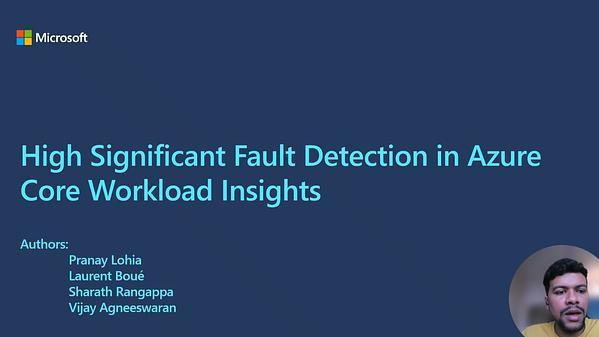 High Significant Fault Detection in Azure Core Workload Insights | VIDEO