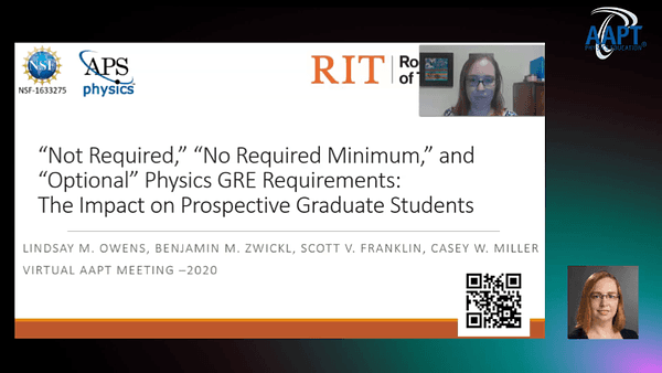 “Optional” General and Physics GRE Requirements: The Impact on Prospective Graduate