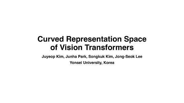 Curved Representation Space of Vision Transformers