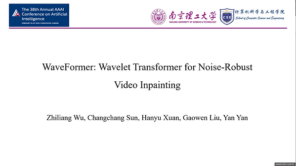 WaveFormer: Wavelet Transformer for Noise-Robust Video Inpainting