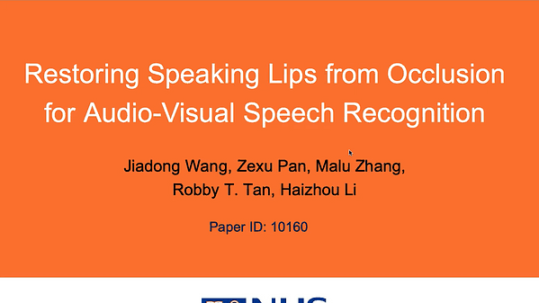 Restoring Speaking Lips from Occlusion for Audio-Visual Speech Recognition
