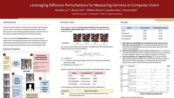 Leveraging Diffusion Perturbations for Measuring Fairness in Computer Vision
