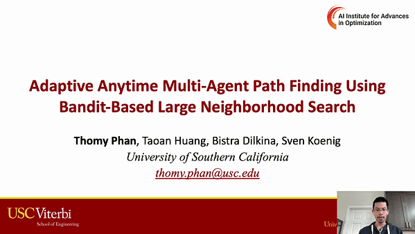 Adaptive Anytime Multi-Agent Path Finding Using Bandit-Based Large Neighborhood Search