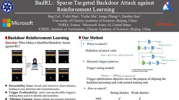 BadRL: Sparse Targeted Backdoor Attack against Reinforcement Learning