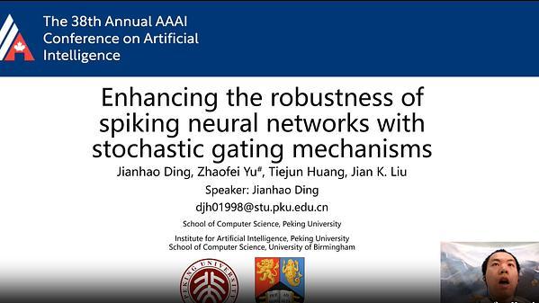 Enhancing the Robustness of Spiking Neural Networks with Stochastic Gating Mechanisms | VIDEO