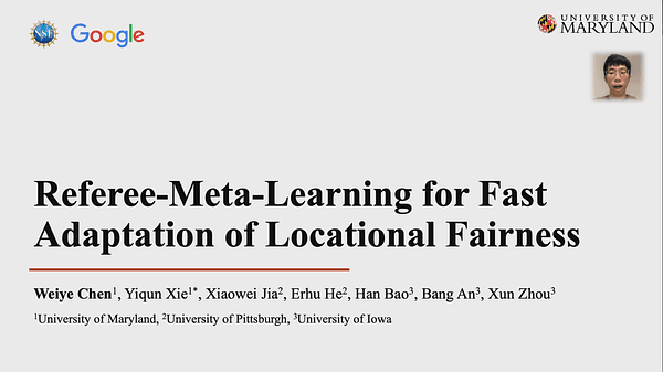 Referee-Meta-Learning for Fast Adaptation of Locational Fairness | VIDEO