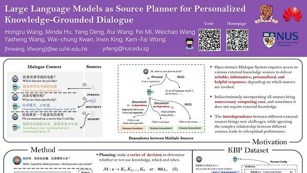Large Language Models as Source Planner for Personalized Knowledge-grounded Dialogues
