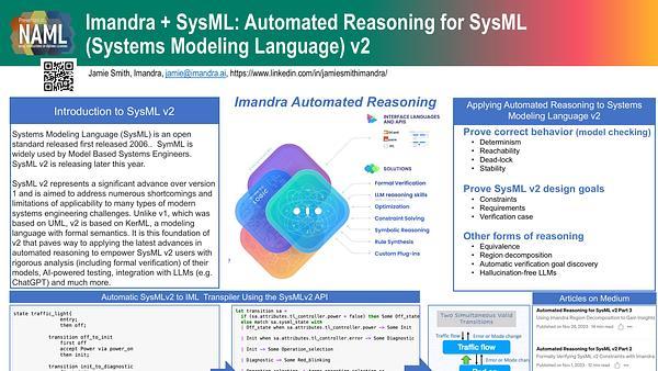 Imandra + SysML: Automated Reasoning for SysML (Systems Modeling Language) v2