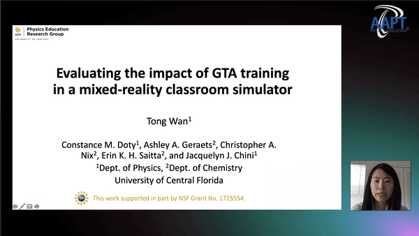 Evaluating the impact of GTA training in a mixed-reality classroom simulator