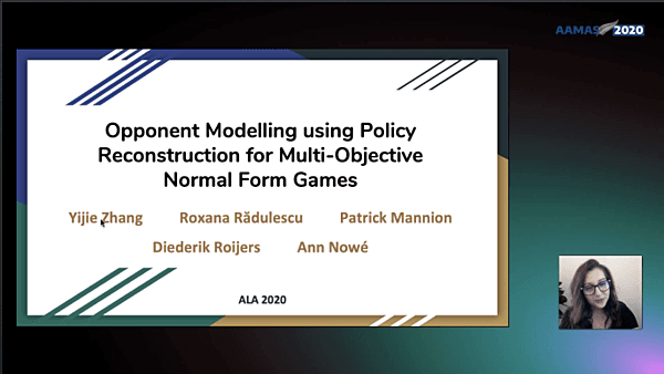Opponent Modelling using Policy Reconstruction for Multi-Objective Normal Form Games