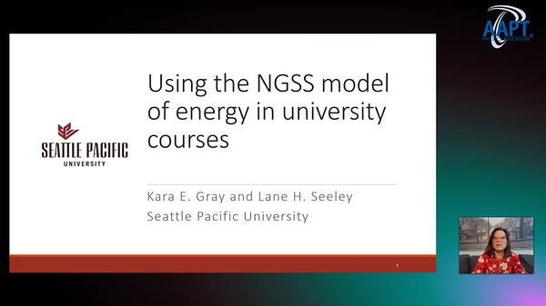 Using the NGSS model of energy in university courses